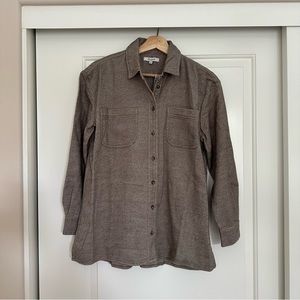 NWT Madewell Oversized Ex-Boyfriend Shirt in Flannel button down small brown